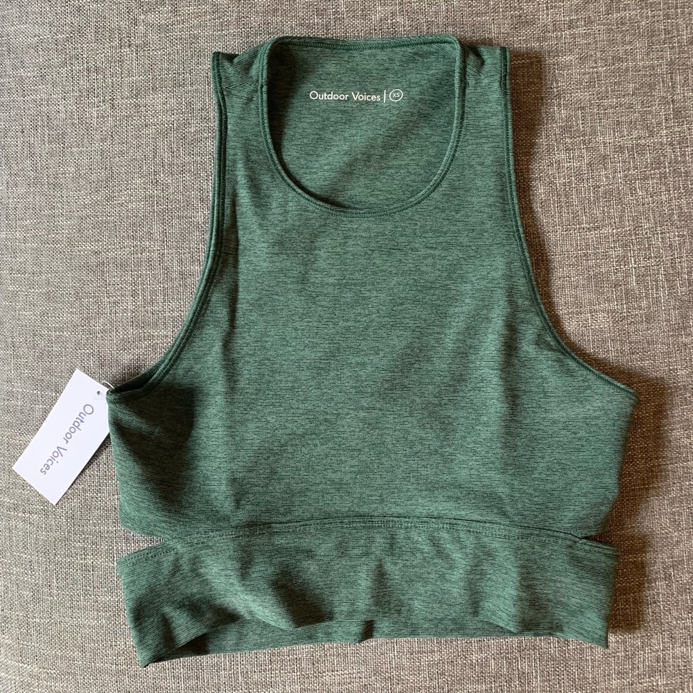 NWT OUTDOOR VOICES SLASHBACK CROP - HUNTER